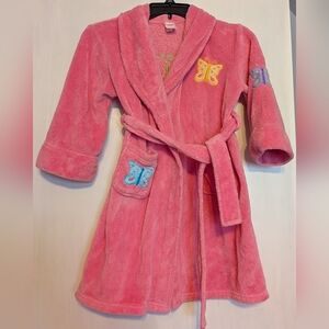 Girl's XS Robe Pink With Butterfly